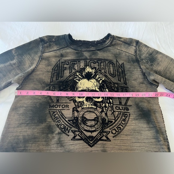 Affliction | Mens XL | Live Fast Reversible Shirt Distressed Thermal Long Sleeve - Picture 4 of 9